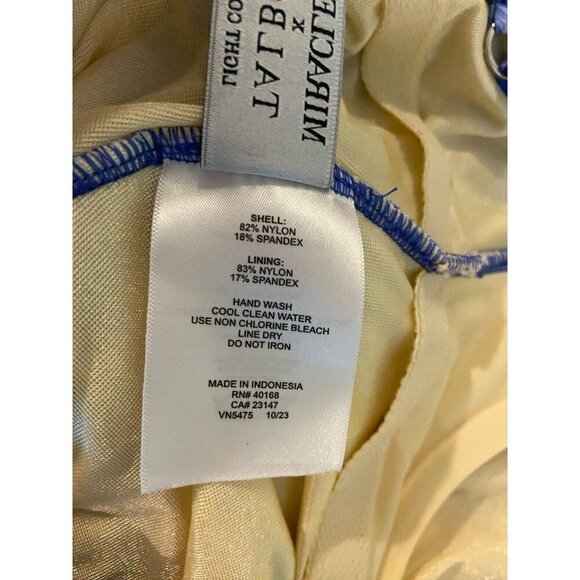 Miraclesuit Talbots Tankini Top Bathing Suit Swim Blue Purple Underwire Size 12 - Picture 4 of 4